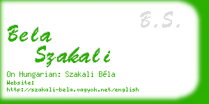bela szakali business card
